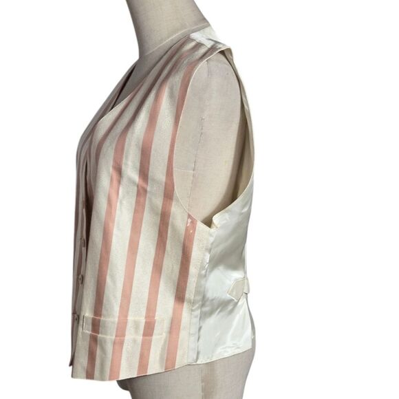 Liz Claiborne Pink & White Striped Tailored Vest - Picture 5 of 10